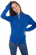 Kasjmier dames kasjmier met rits en capuchon elodie lapis blue 3xl