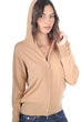 Kasjmier dames kasjmier met rits en capuchon louanne camel xs