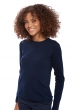 Kasjmier dames kasjmier pullover met ronde hals line donker marine 