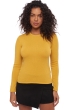 Kasjmier dames kasjmier pullover met ronde hals line mustard 