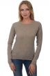 Kasjmier dames kasjmier pullover met ronde hals solange natural brown xs