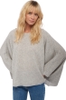 Kasjmier dames kasjmier pullover met ronde hals veel flanel grijs gemeleerd l