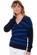 Kasjmier dames kasjmier pullover met v hals brede donker marine kleny s