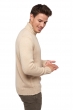 Kasjmier heren kasjmier pullover met kol achille natural beige xl