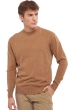 Kasjmier heren kasjmier pullover met ronde hals nestor camel gemeleerd 