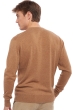 Kasjmier heren kasjmier pullover met ronde hals nestor camel gemeleerd 