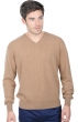 Kasjmier heren kasjmier pullover met v hals gaspard camel gemeleerd 