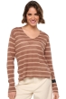 Linnen dames kasjmier pullover met v hals sullivan latte s