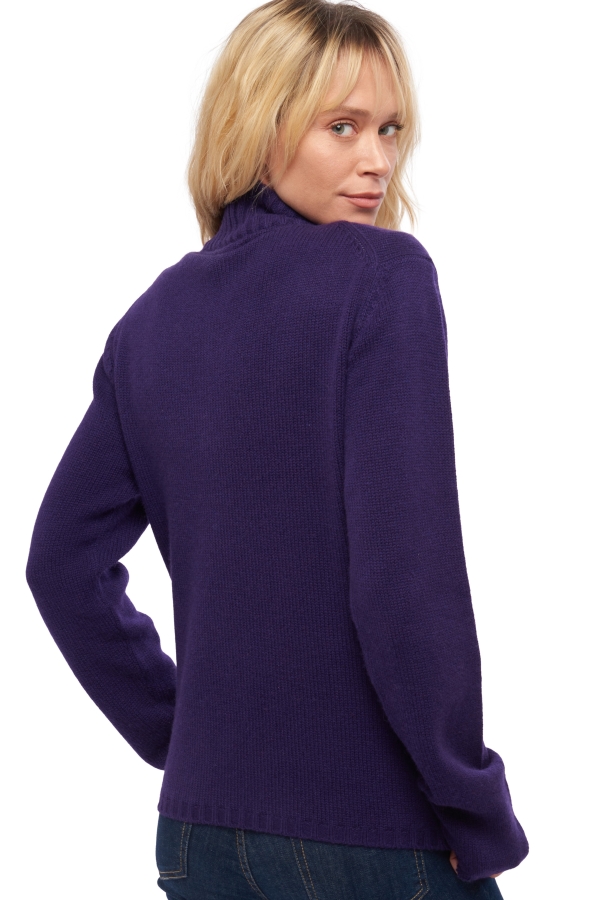 Kasjmier dames kasjmier met rits en capuchon elodie deep purple 2xl