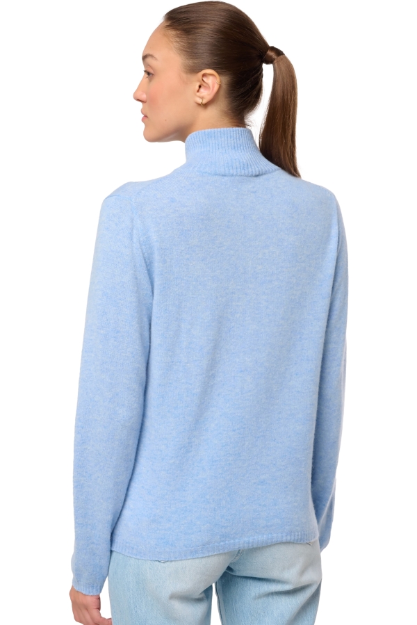 Kasjmier dames kasjmier met rits en capuchon thames first powder blue s