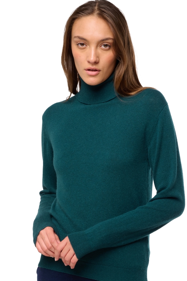 Kasjmier dames kasjmier pullover met kol tale first vert emeraude l