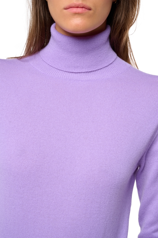 Kasjmier dames kasjmier pullover met kol tale first violine purple s