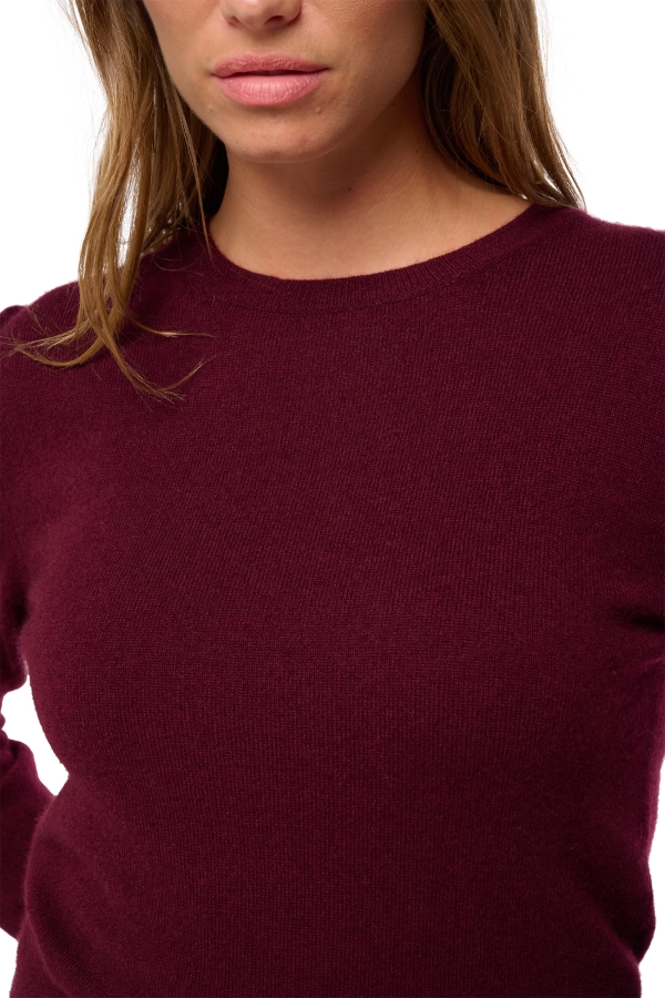 Kasjmier dames kasjmier pullover met ronde hals thalia first red wine l