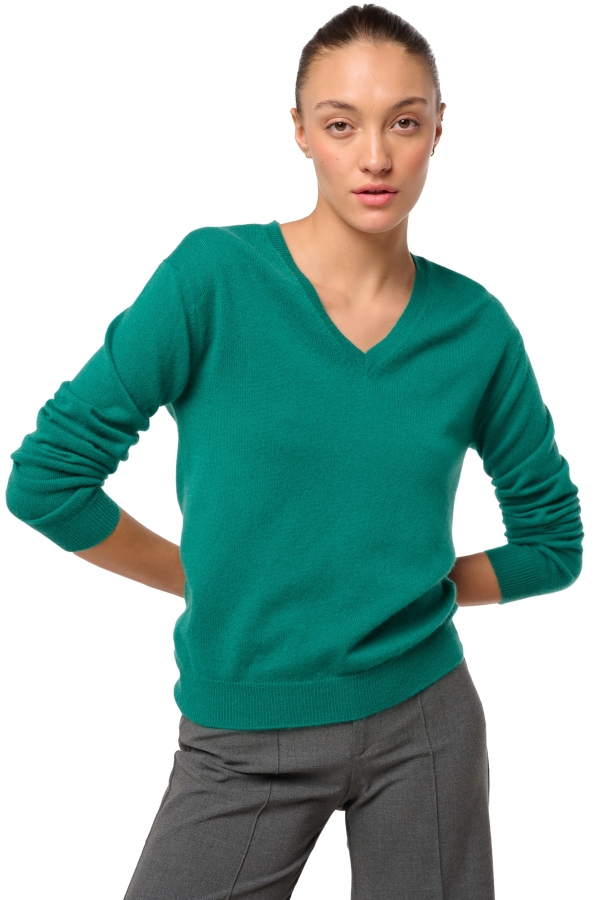 Kasjmier dames kasjmier pullover met v hals tessa first botanical m