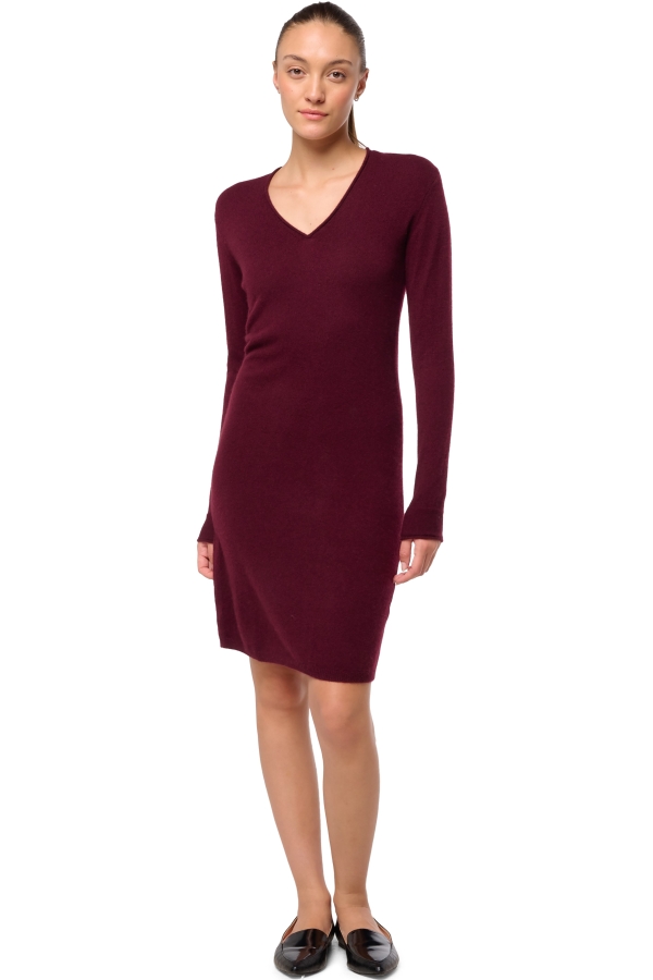 Kasjmier dames kasjmier pullover met v hals trinidad first red wine l