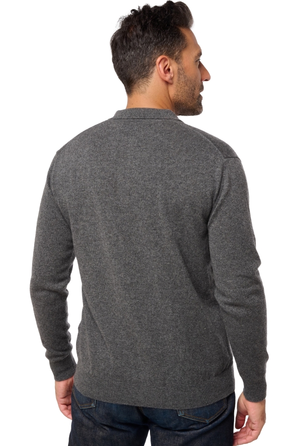 Kasjmier heren kasjmier polo stijl pullover tarn first dark grey 2xl