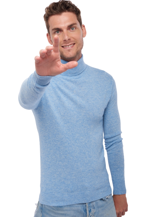 Kasjmier heren kasjmier pullover met kol tarry first powder blue 2xl