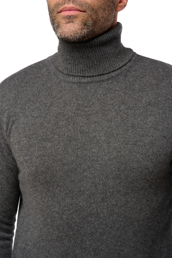 Kasjmier heren kasjmier pullover met kol torino first dark grey l