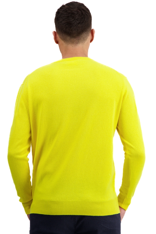 Kasjmier heren kasjmier pullover met ronde hals nestor jaune citric l