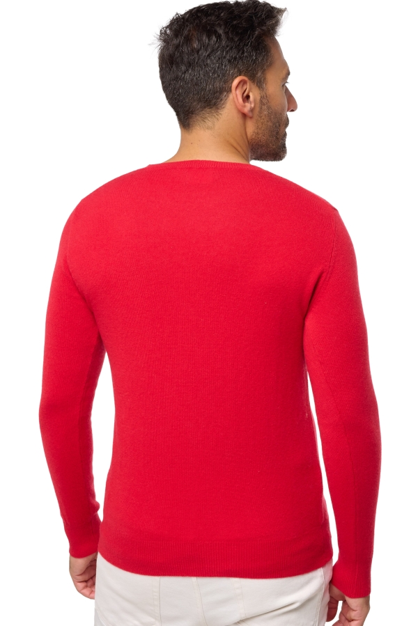 Kasjmier heren kasjmier pullover met ronde hals tao first deep red l