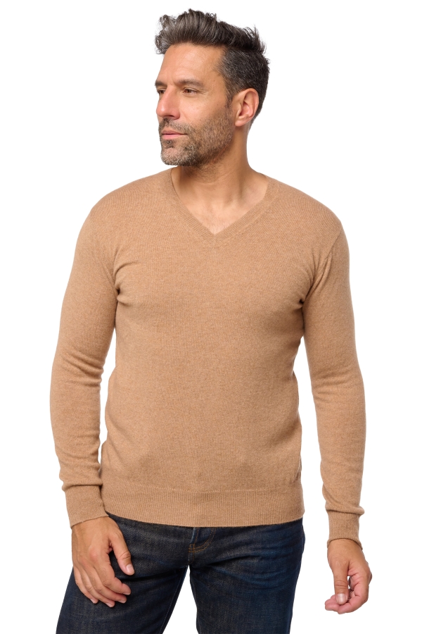 Kasjmier heren kasjmier pullover met v hals tor first african camel l