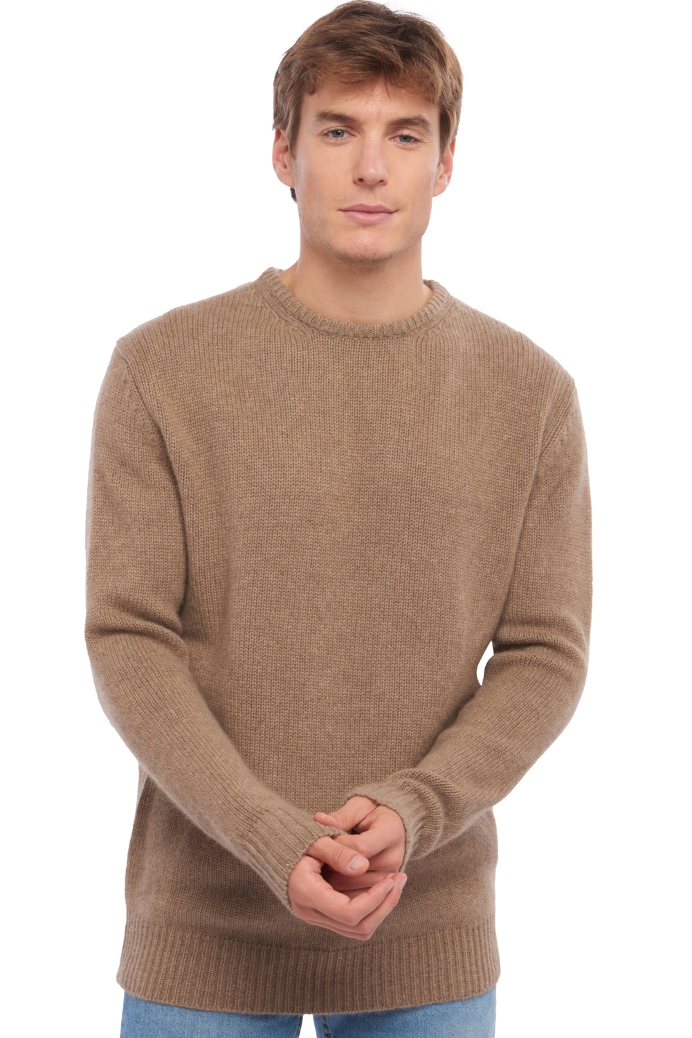  heren kasjmier pullover met ronde hals natural bibi natural terra m