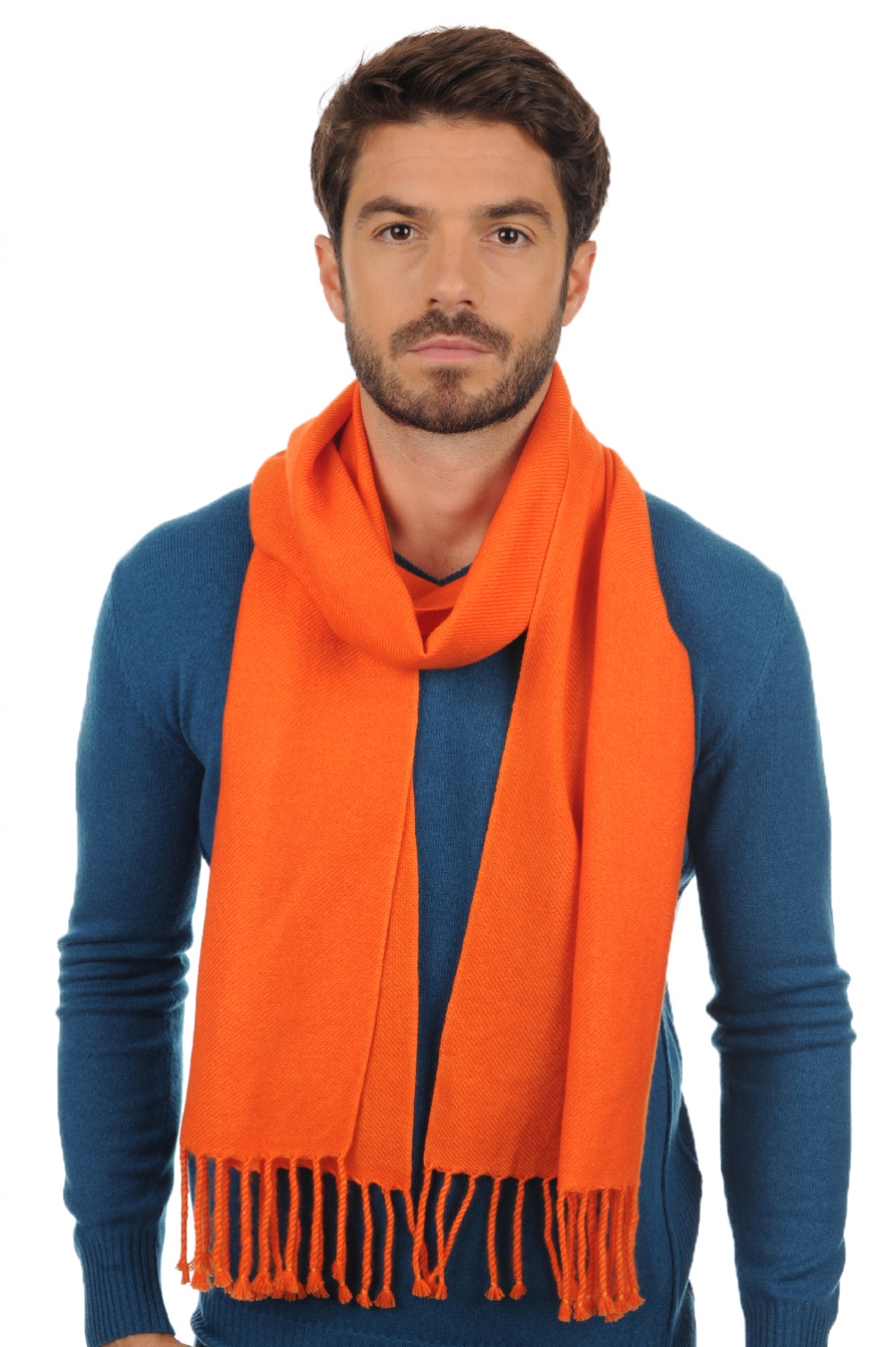 Kasjmier accessoires sjaals zak200 oranje 200 x 35 cm