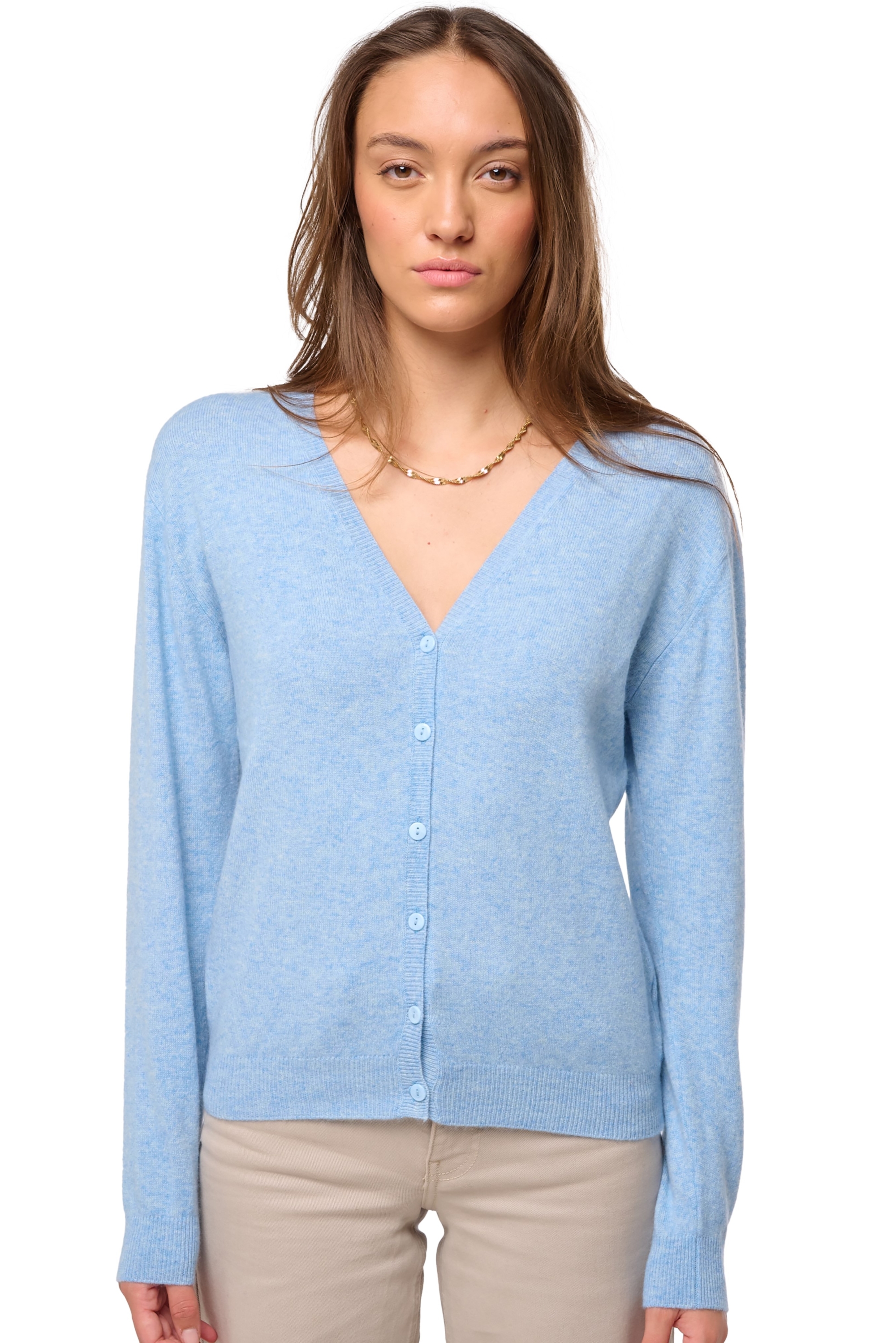 Kasjmier dames kasjmier basic pullovers voor lage prijzen taline first powder blue m