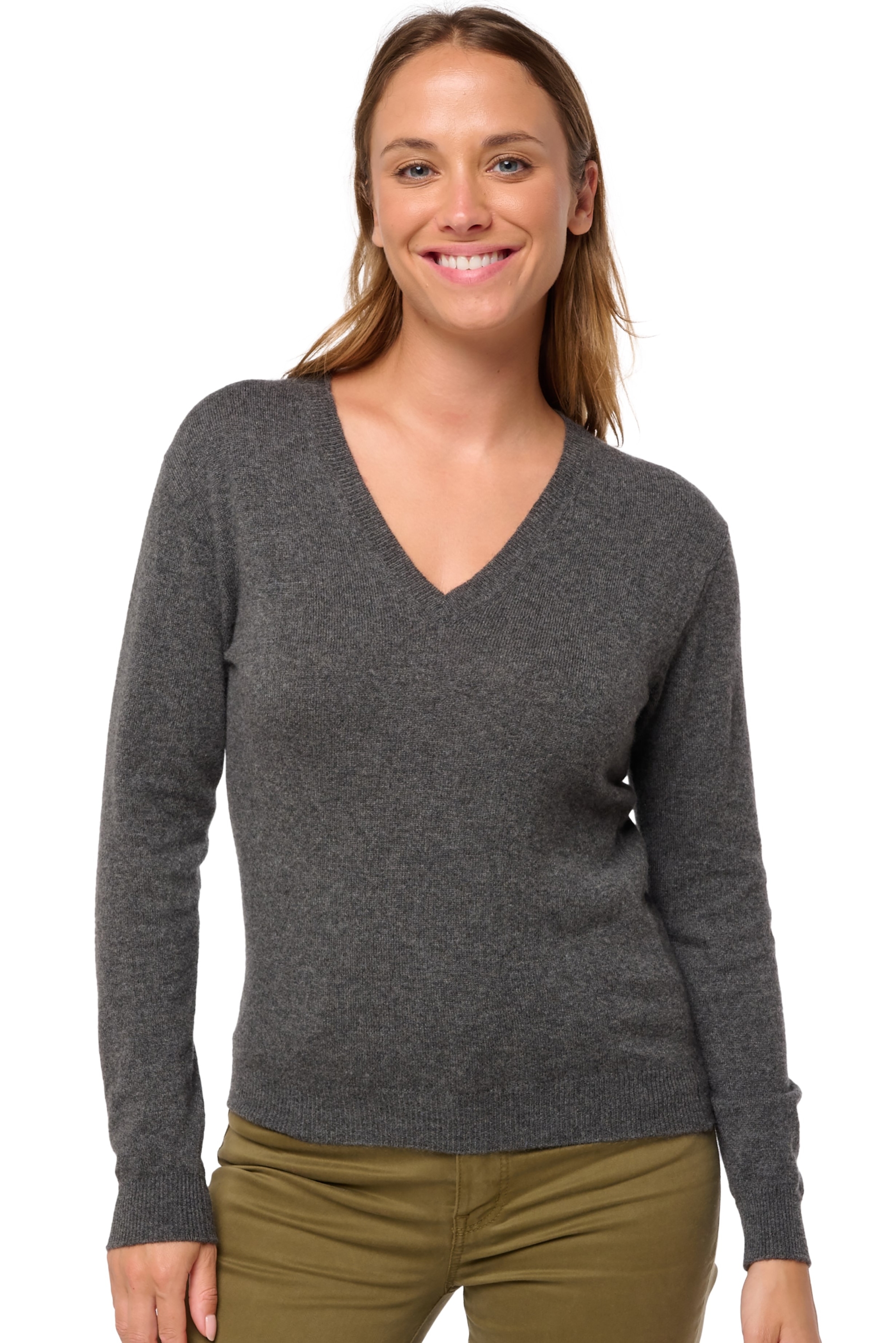 Kasjmier dames kasjmier basic pullovers voor lage prijzen tessa first dark grey 2xl