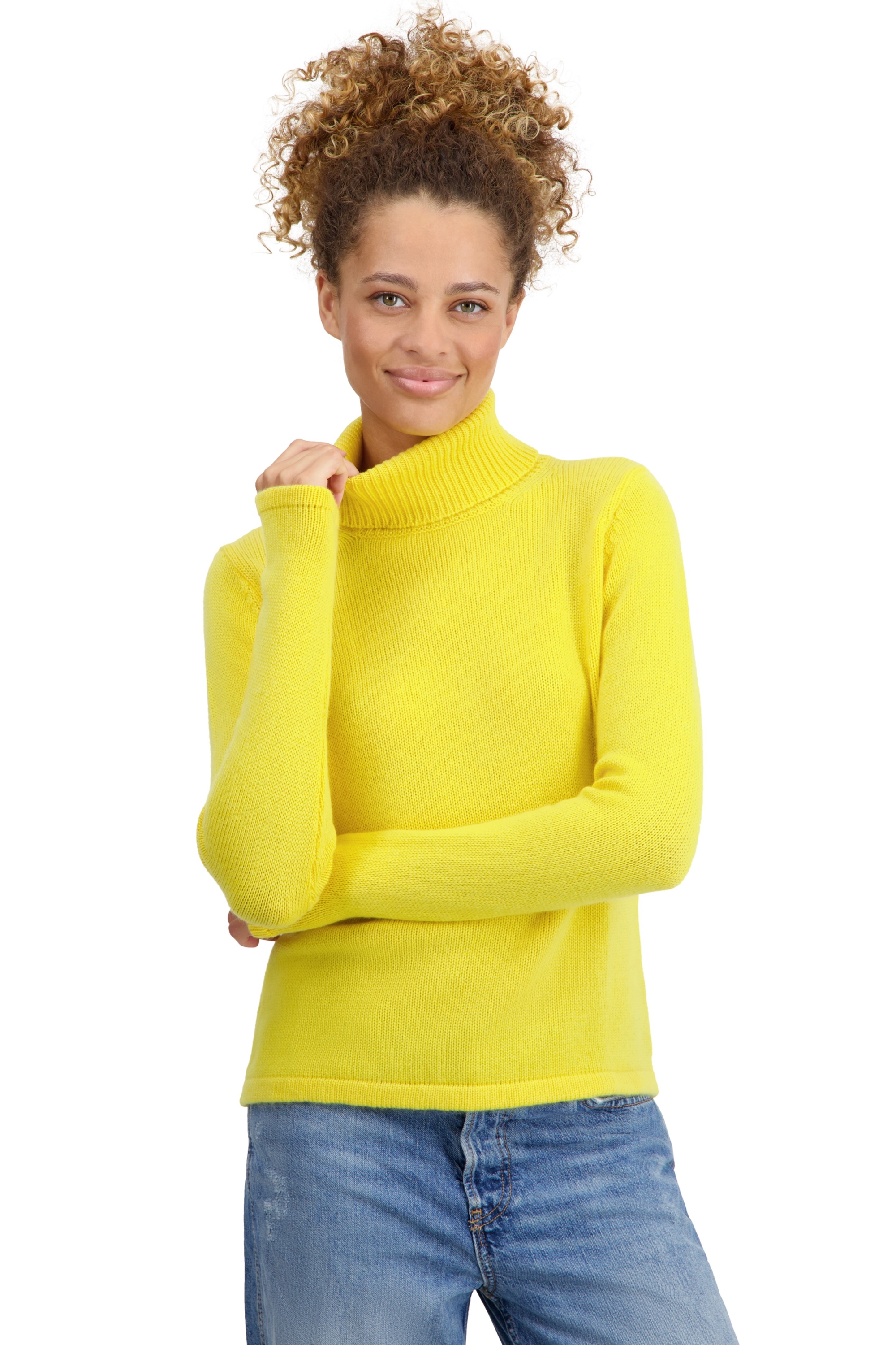 Kasjmier dames kasjmier pullover met kol taipei first daffodil 