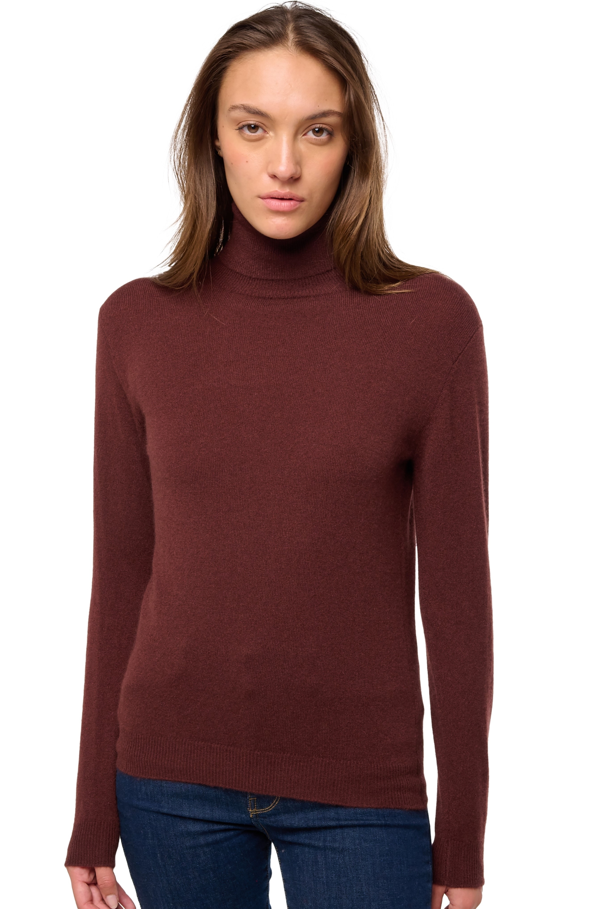 Kasjmier dames kasjmier pullover met kol tale first cinnabar 2xl