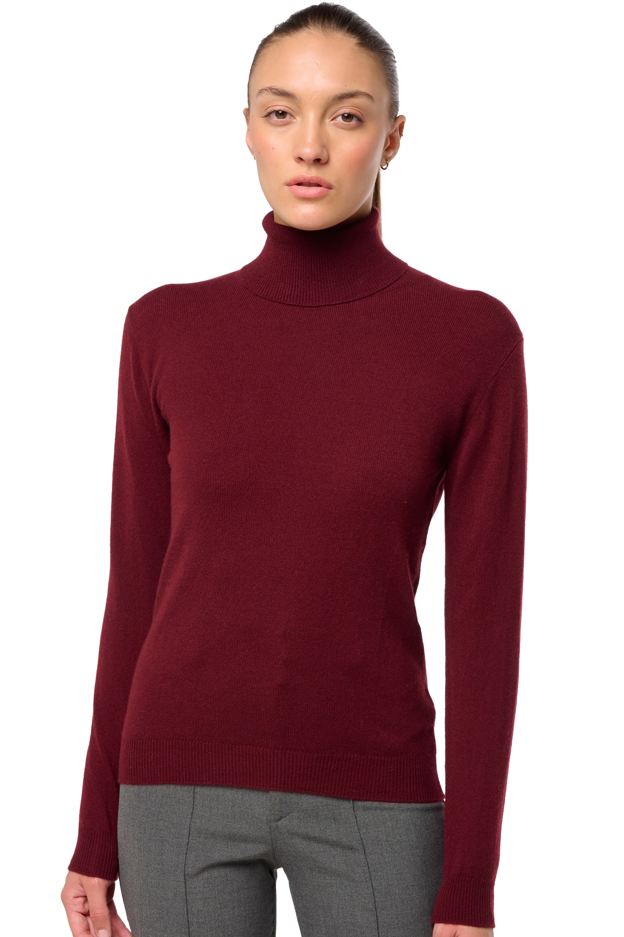 Kasjmier dames kasjmier pullover met kol tale first deep violet m