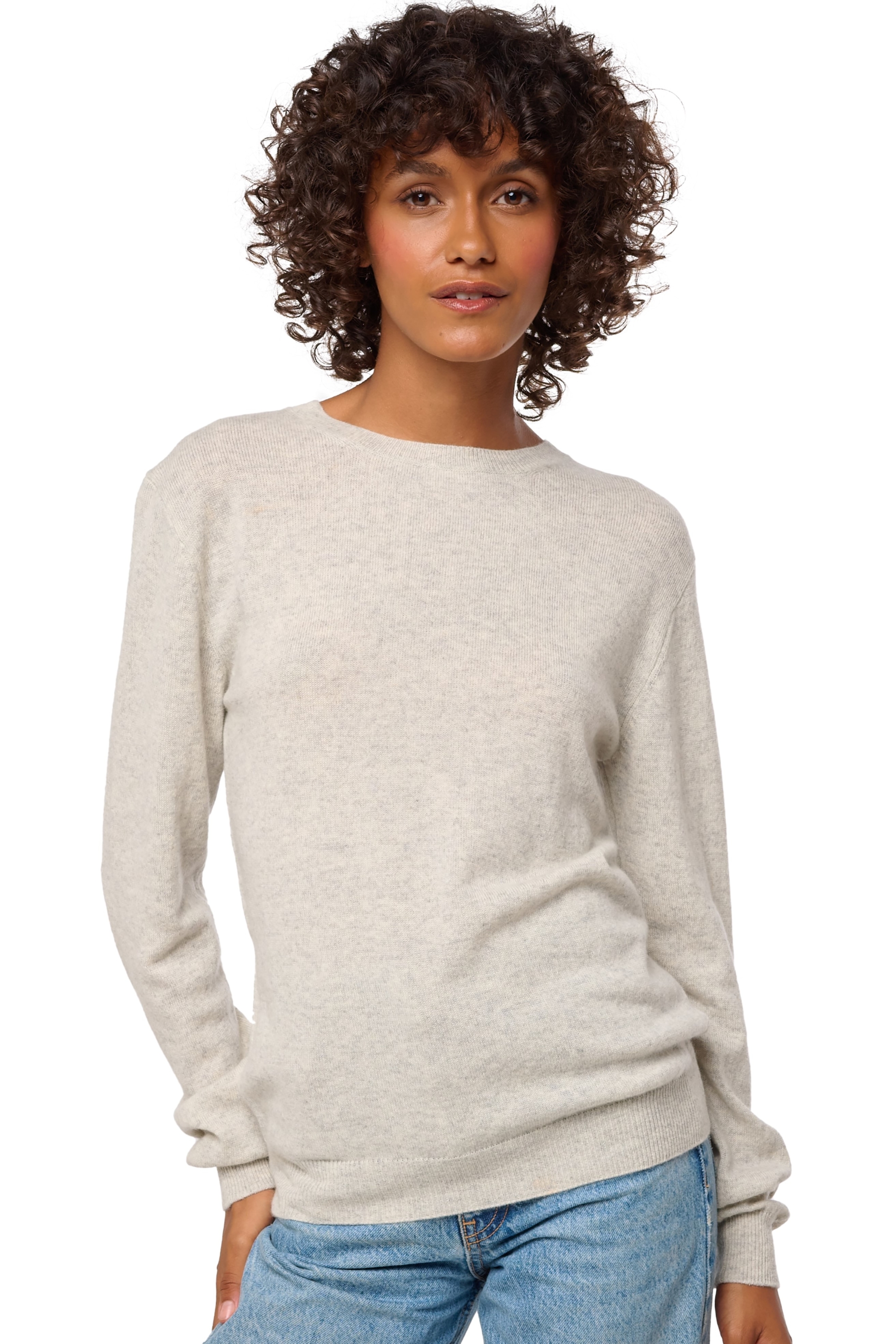 Kasjmier dames kasjmier pullover met ronde hals thalia first blizard l