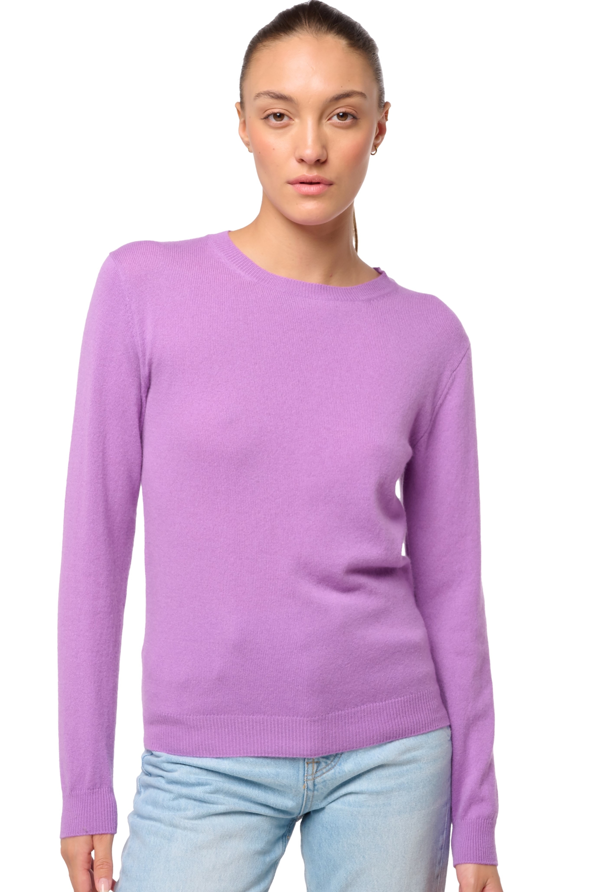 Kasjmier dames kasjmier pullover met ronde hals thalia first dahlia m