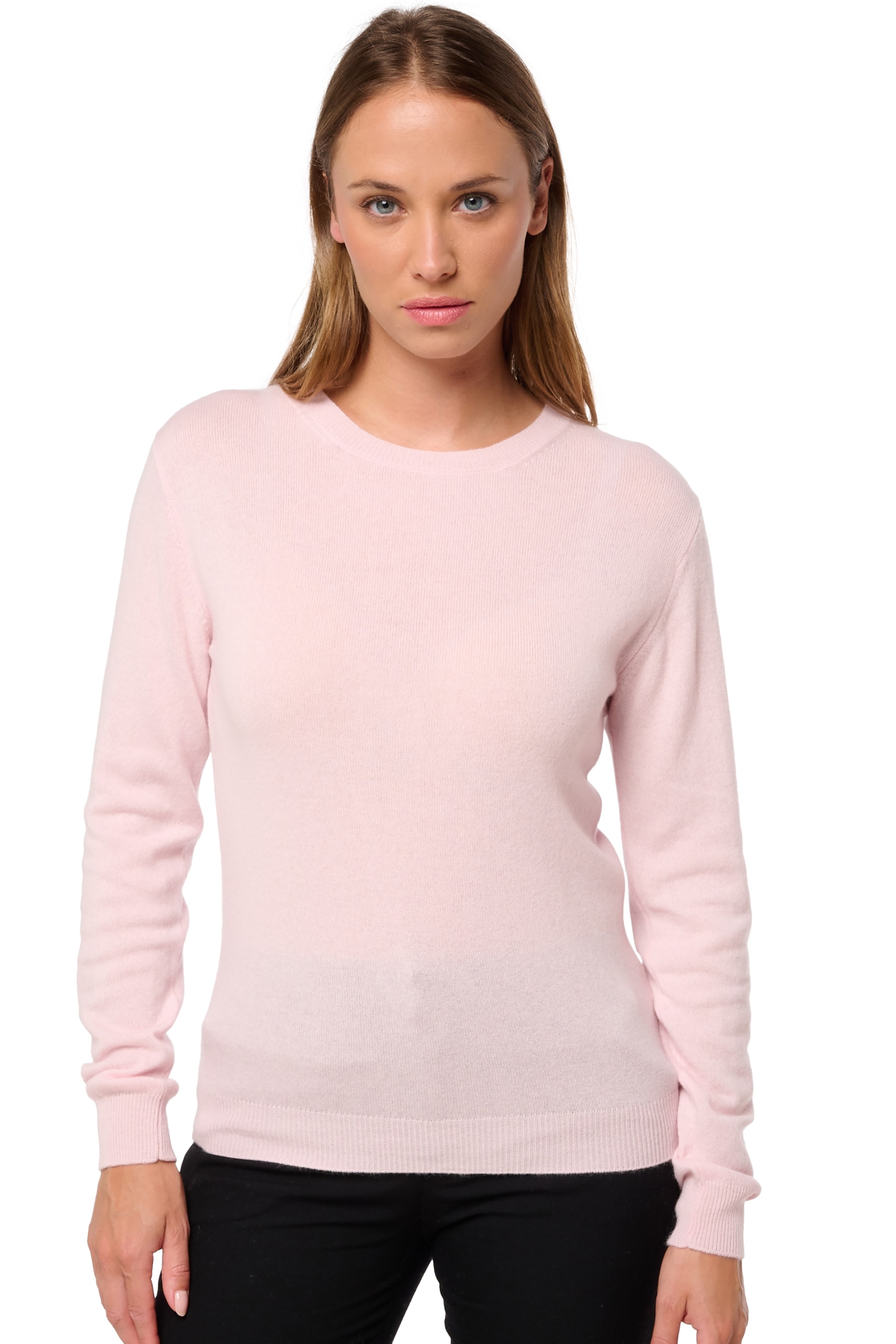 Kasjmier dames kasjmier pullover met ronde hals thalia first pale blossom l