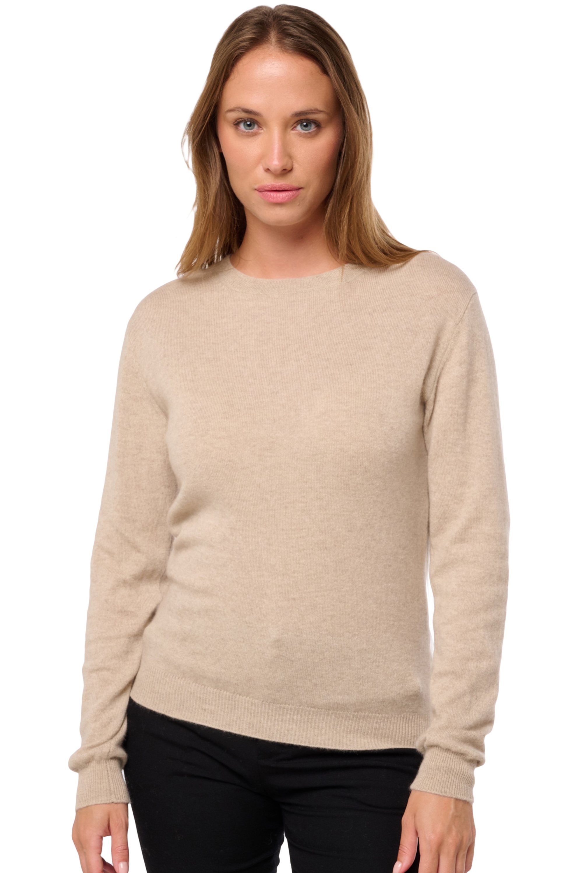 Kasjmier dames kasjmier pullover met ronde hals thalia first spelt 2xl