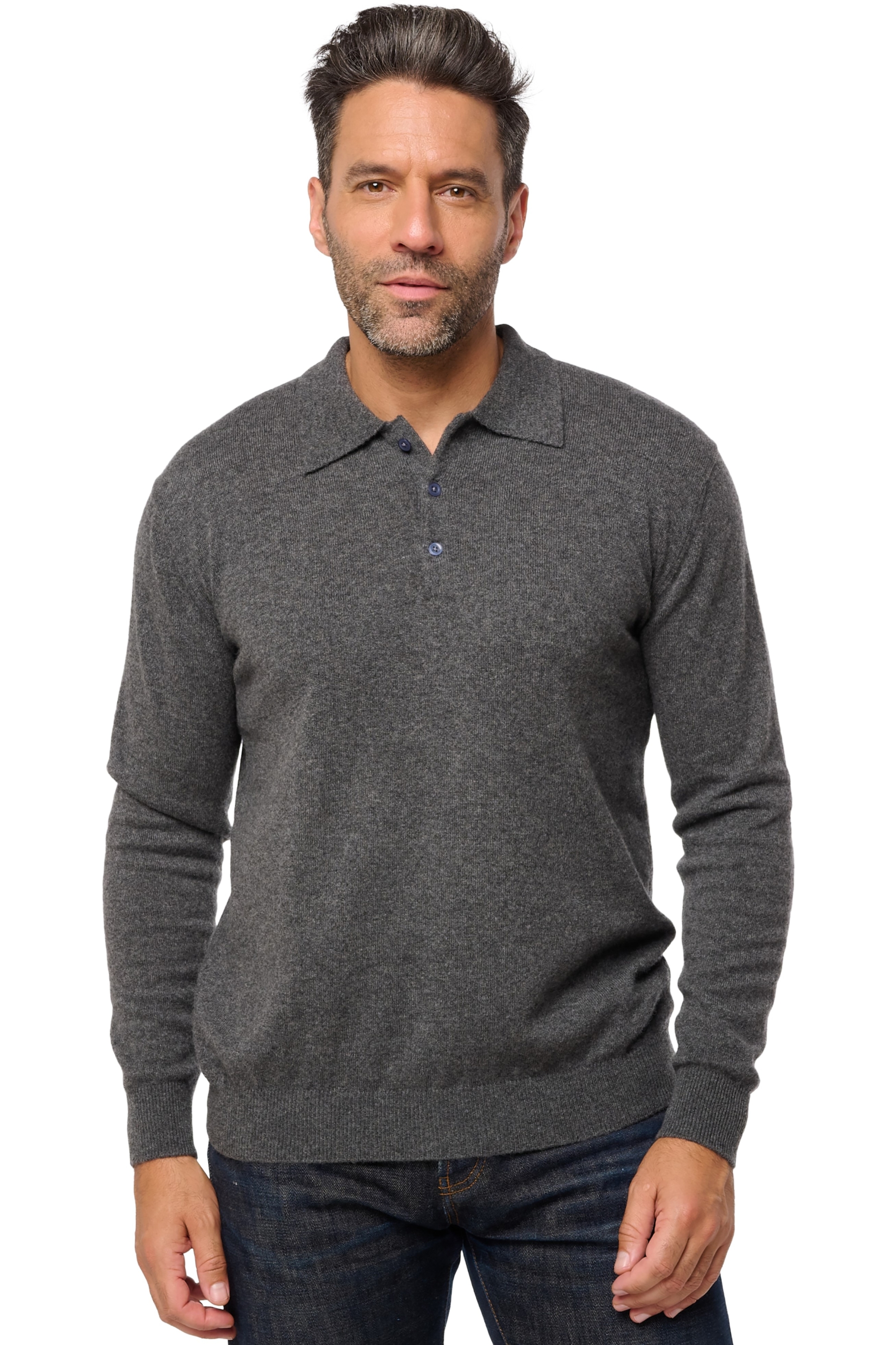 Kasjmier heren kasjmier basic pullovers voor lage prijzen tarn first dark grey l