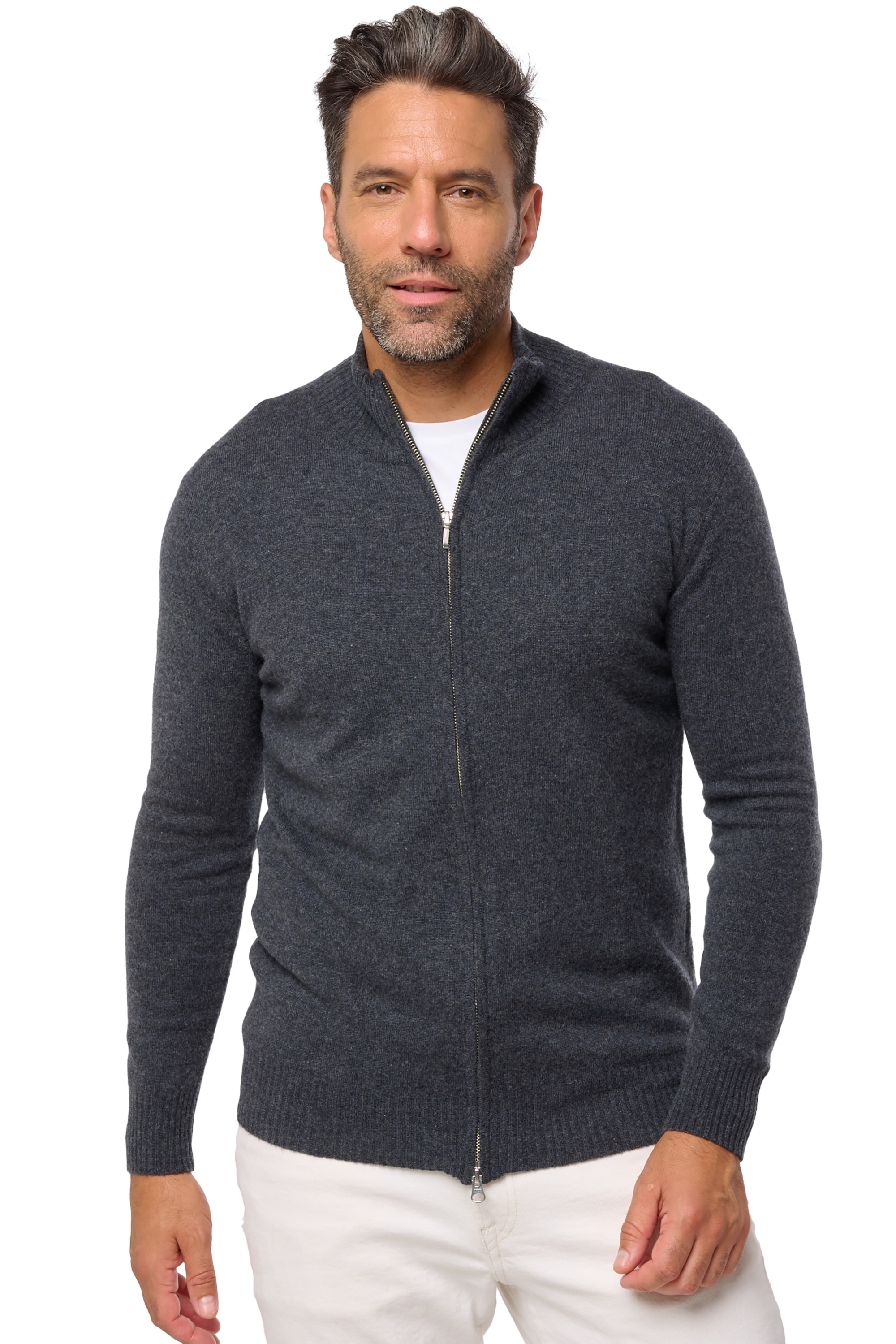 Kasjmier heren kasjmier basic pullovers voor lage prijzen thobias first dark grey 2xl