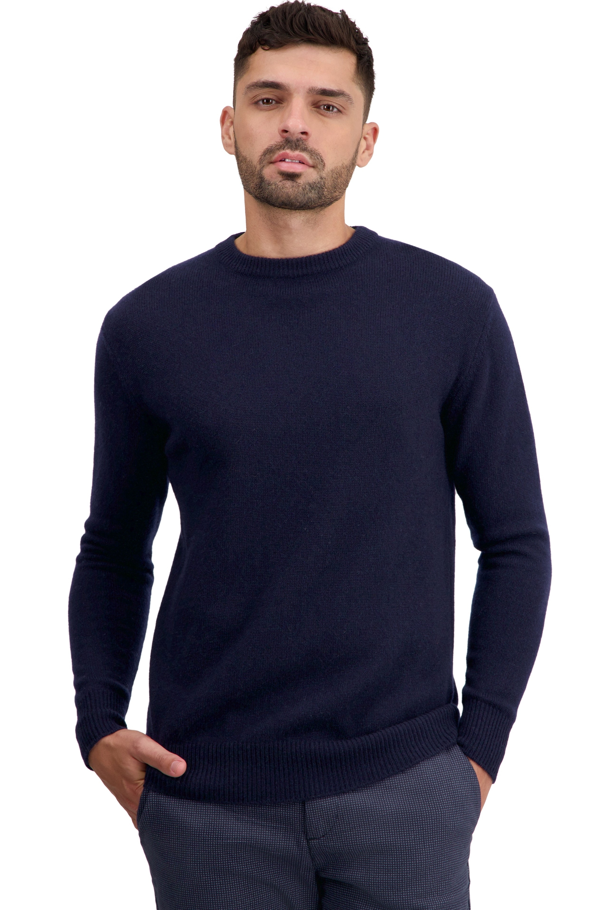 Kasjmier heren kasjmier basic pullovers voor lage prijzen touraine first donker marine m