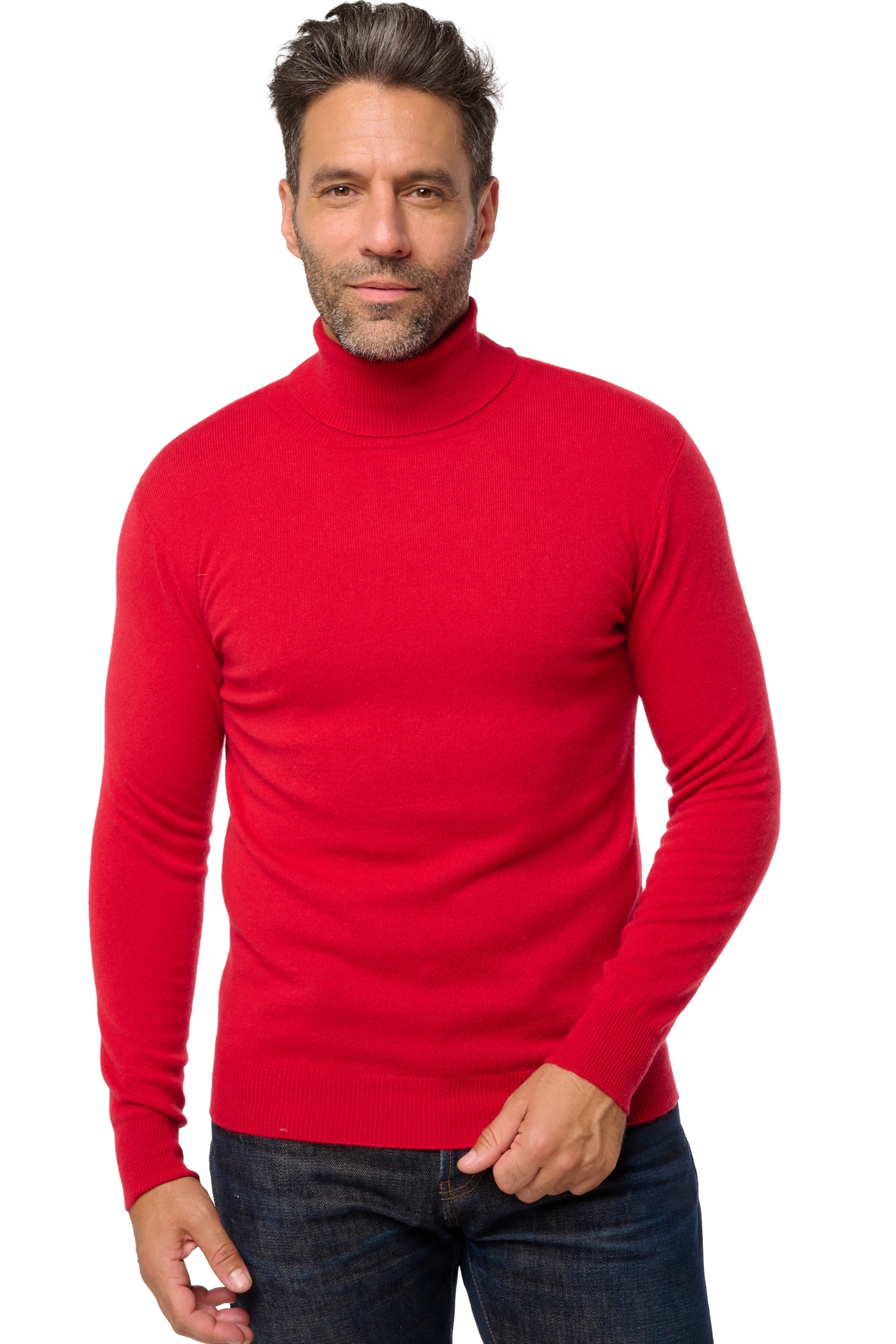 Kasjmier heren kasjmier pullover met kol tarry first deep red l